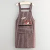 New cotton apron for kitchen cooking, home use, waist straps, stain-resistant, breathable, zipper, dirt-resistant work clothes full image